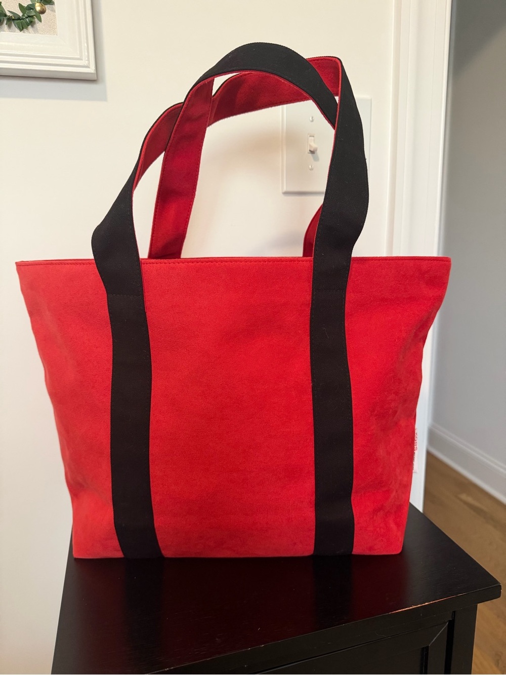 Michael Kors Red Canvas Tote with Black Straps